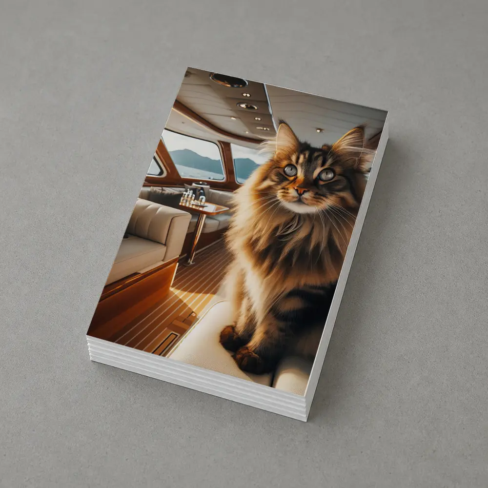 Maine Coon Cat Inside Luxury Yacht Cabin – Postcards