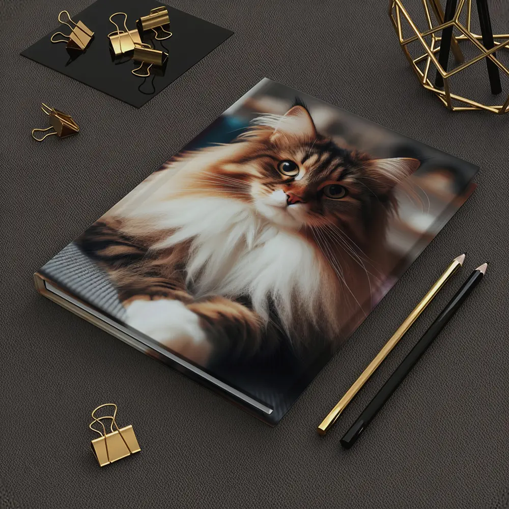 Maine Coon Cat Relaxing on Yoga Mat – Notebooks