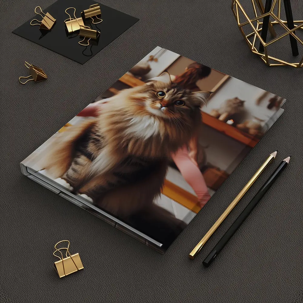 Fluffy Maine Coon Cat Yoga Studio – Notebooks