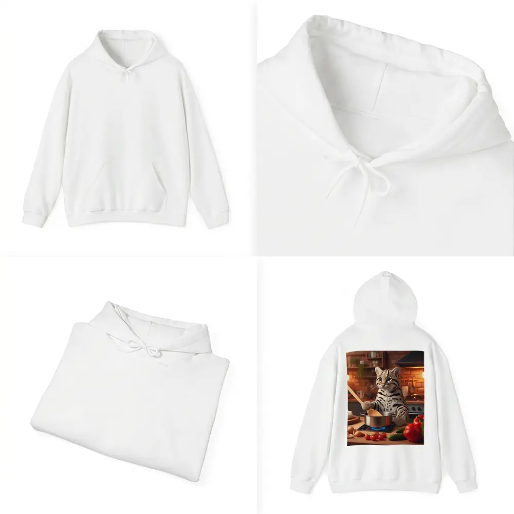 Ocelot Chef Cooking In Cozy Kitchen – Hoodies