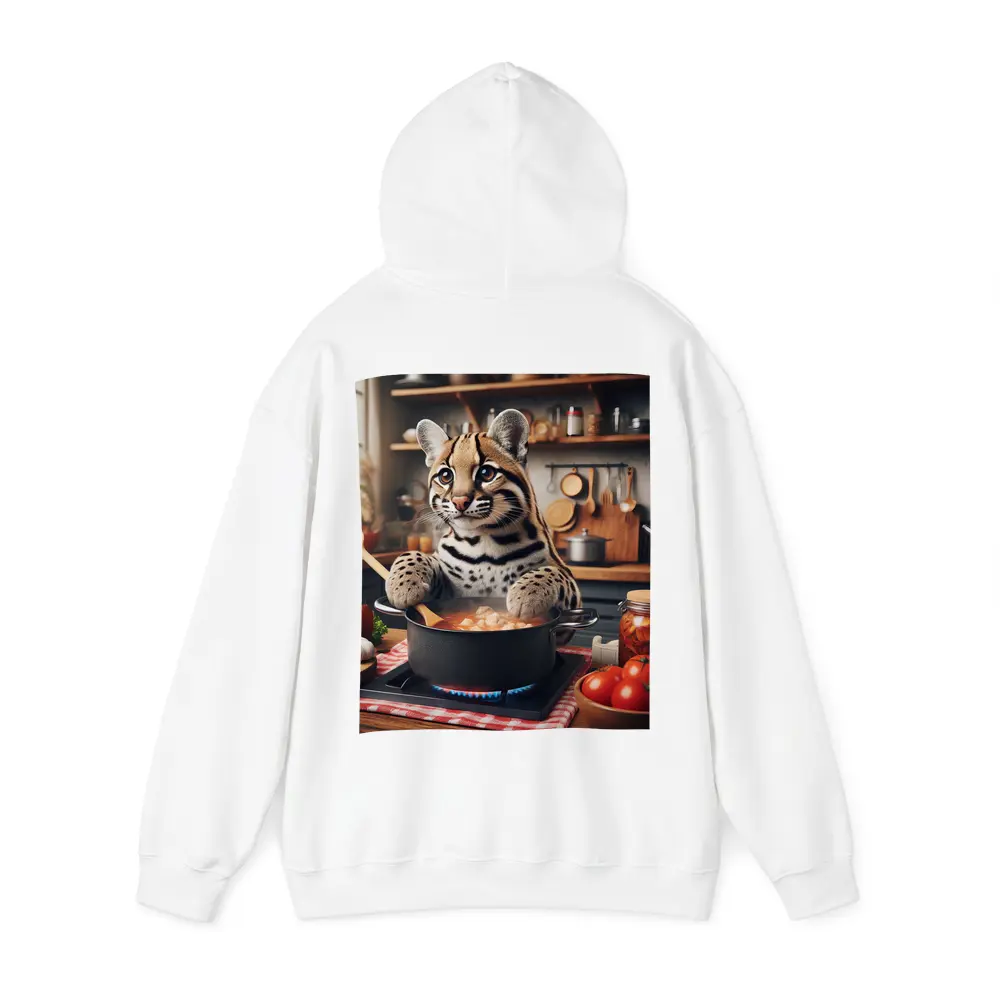 Ocelot Chef Cooking in Cozy Kitchen – Hoodies