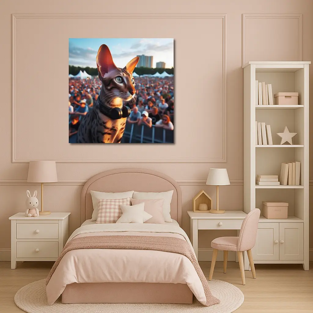 Oriental Shorthair Cat Concert Crowd Music – Wall Art