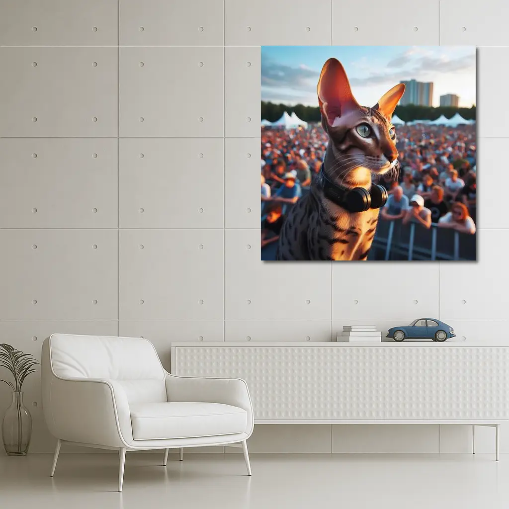 Oriental Shorthair Cat Concert Crowd Music – Wall Art