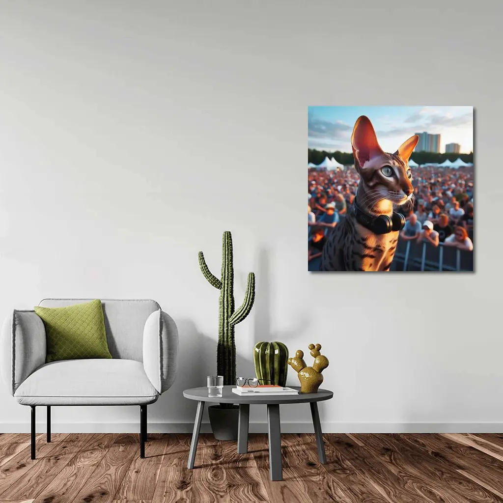 Oriental Shorthair Cat Concert Crowd Music – Wall Art