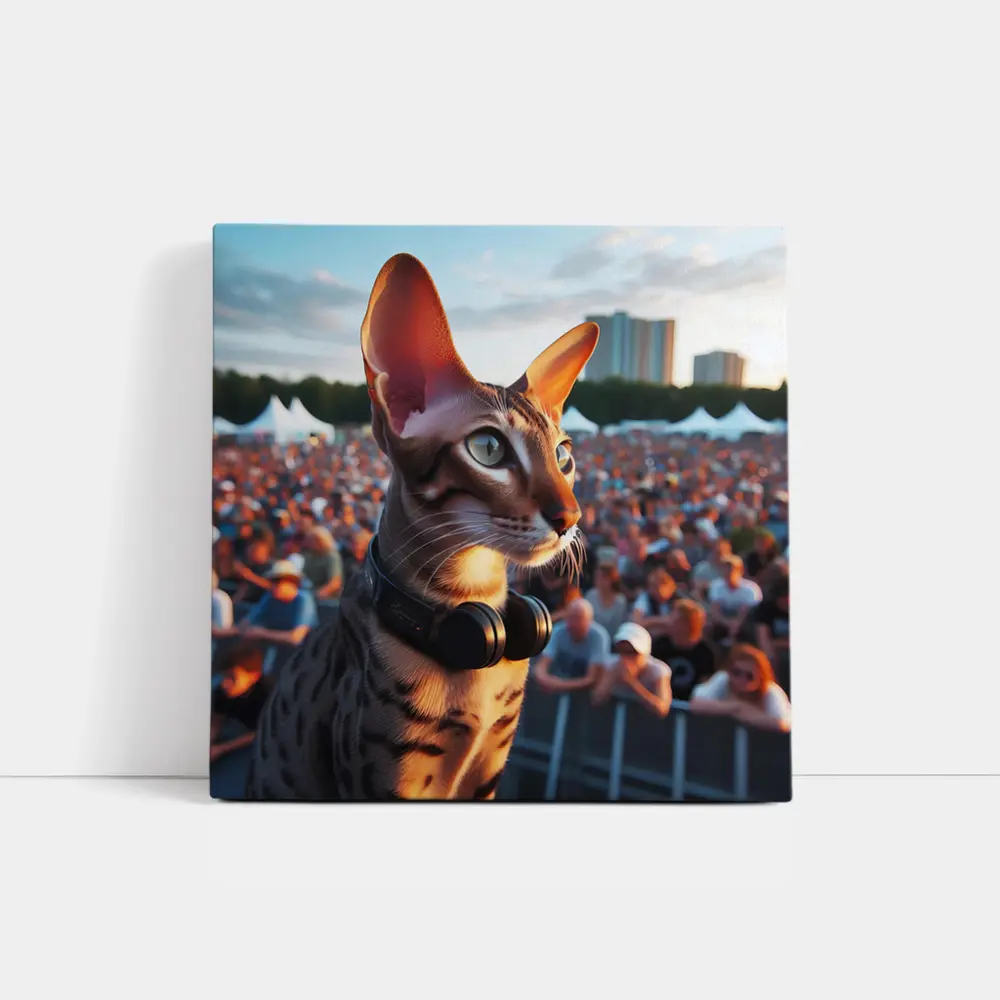 Oriental Shorthair Cat Concert Crowd Music – Wall Art