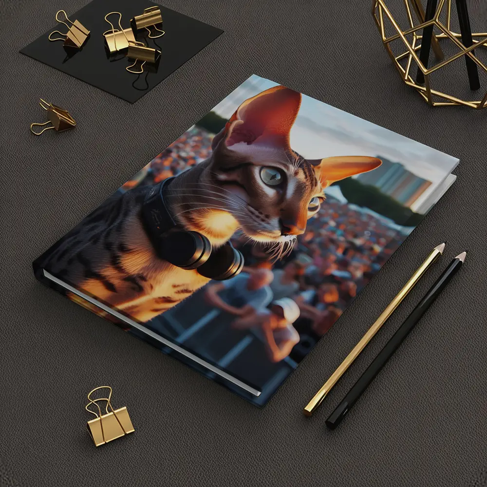Oriental Shorthair Cat Concert Crowd Music – Notebooks