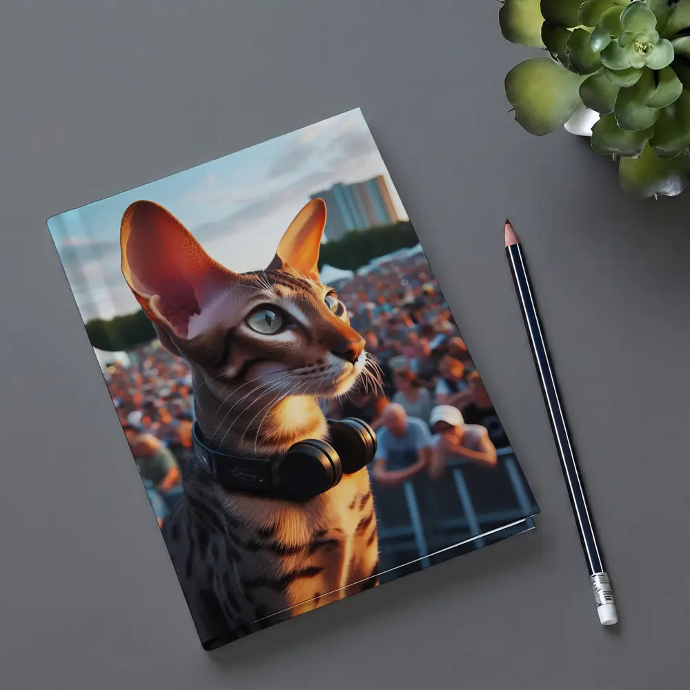 Oriental Shorthair Cat Concert Crowd Music – Notebooks