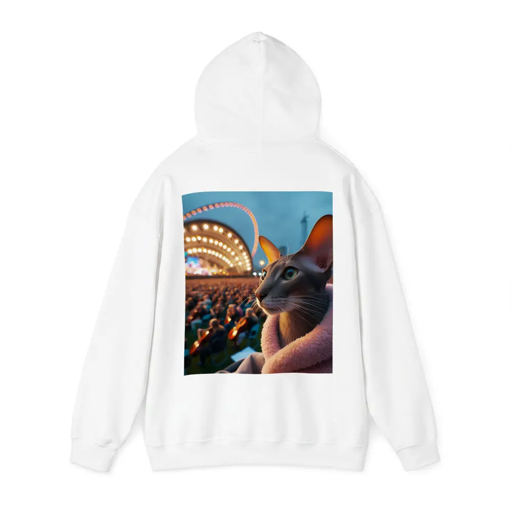 Abyssinian Cat At Outdoor Concert Night – Hoodies