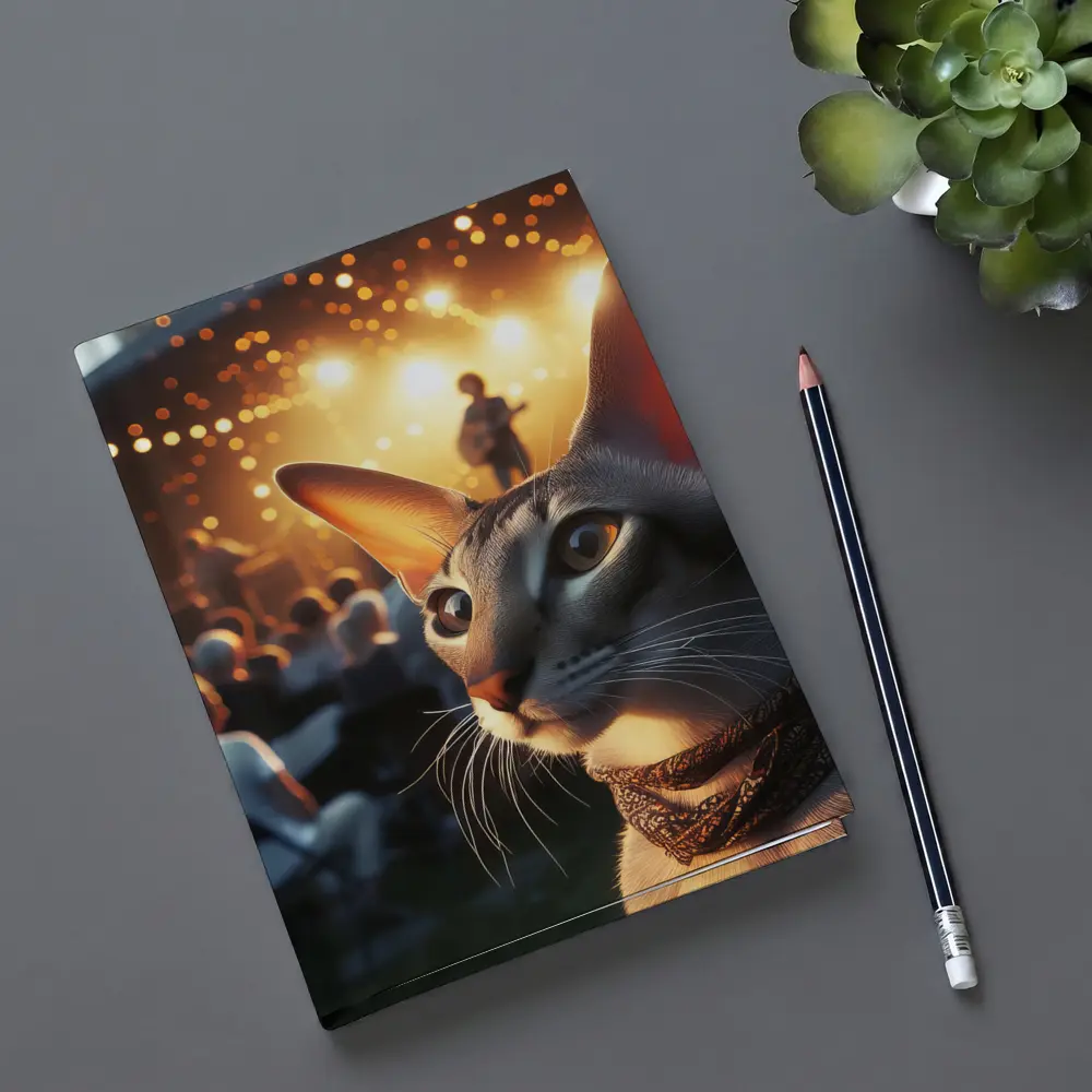Oriental Shorthair Cat Outdoor Concert Night – Notebooks