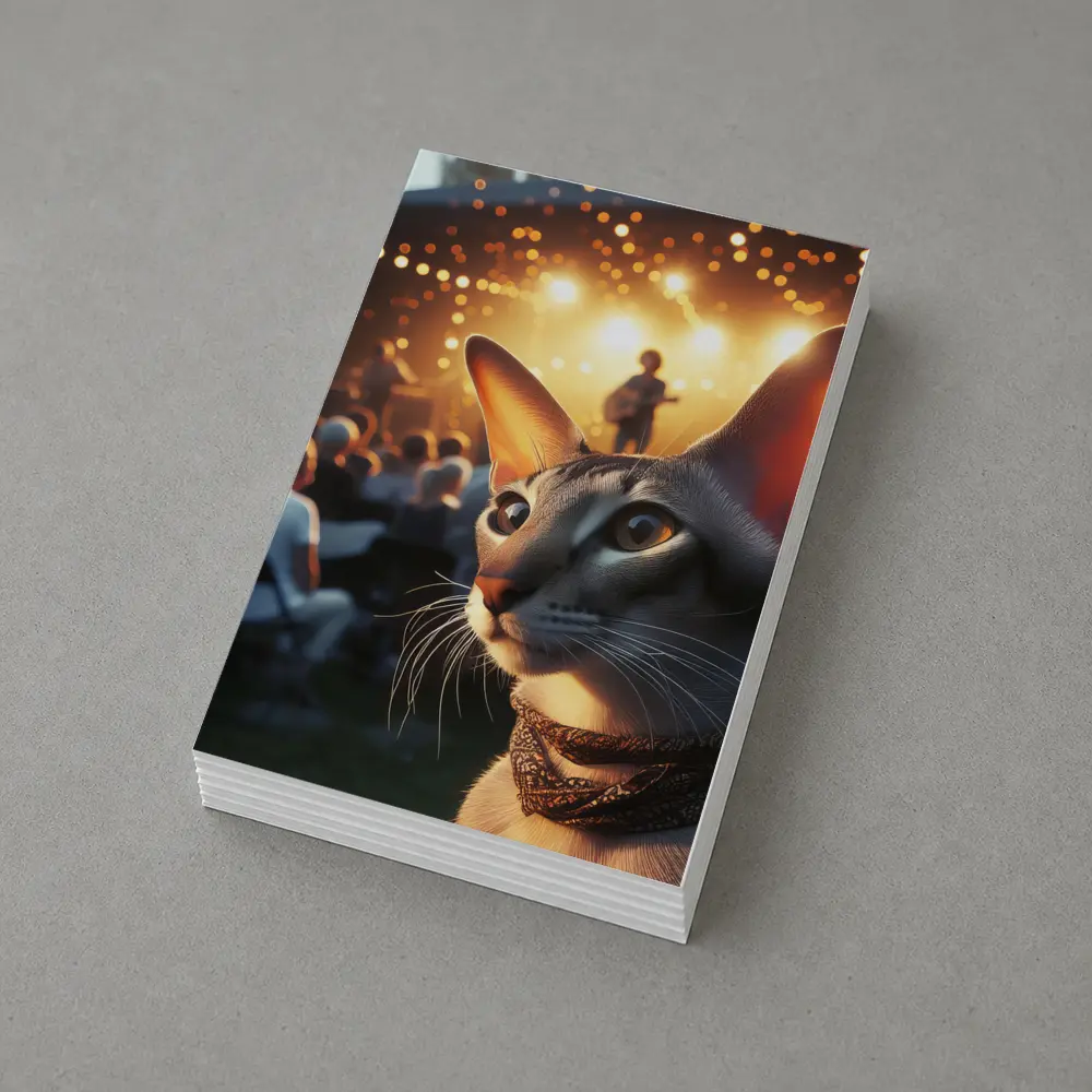Oriental Shorthair Cat Outdoor Concert Night – Postcards
