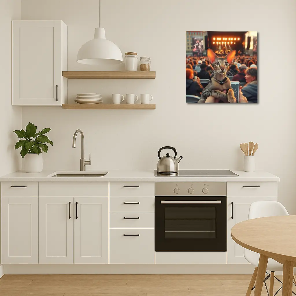 Oriental Shorthair Cat At Outdoor Concert – Wall Art