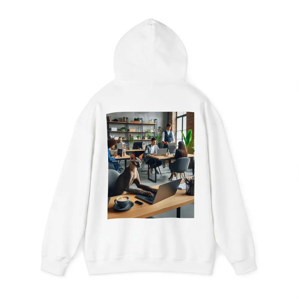 Sphynx Cat Working Laptop Coworking Office – Hoodies