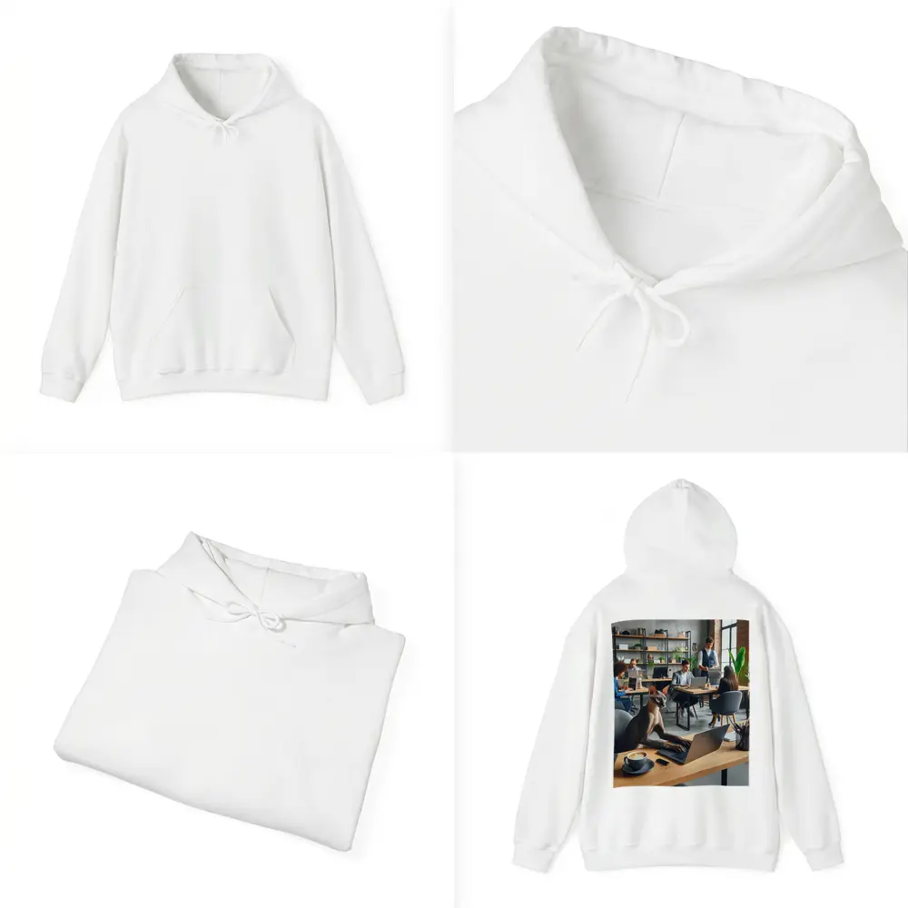 Sphynx Cat Working Laptop Coworking Office – Hoodies