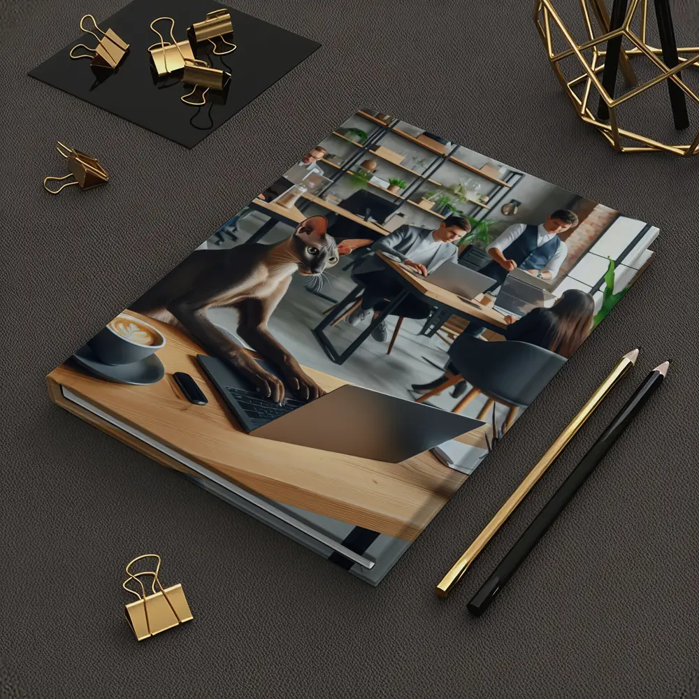 Sphynx Cat Working Laptop Coworking Office – Notebooks
