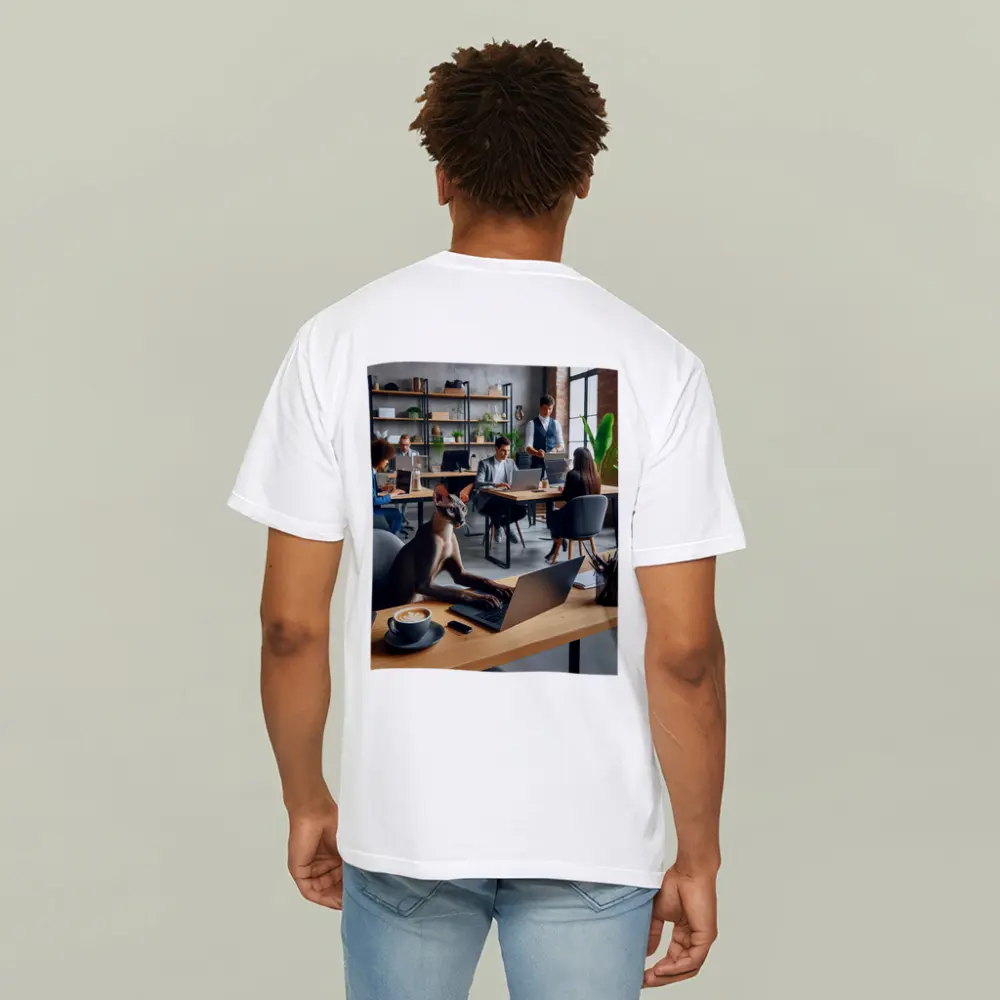 Sphynx Cat Working Laptop Coworking Office – T-Shirts