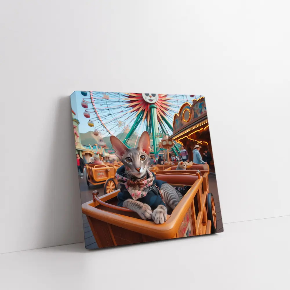 Oriental Shorthair Cat at Amusement Park – Wall Art