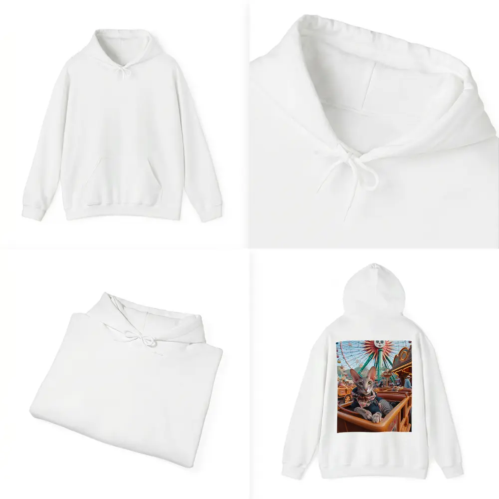 Oriental Shorthair Cat at Amusement Park – Hoodies