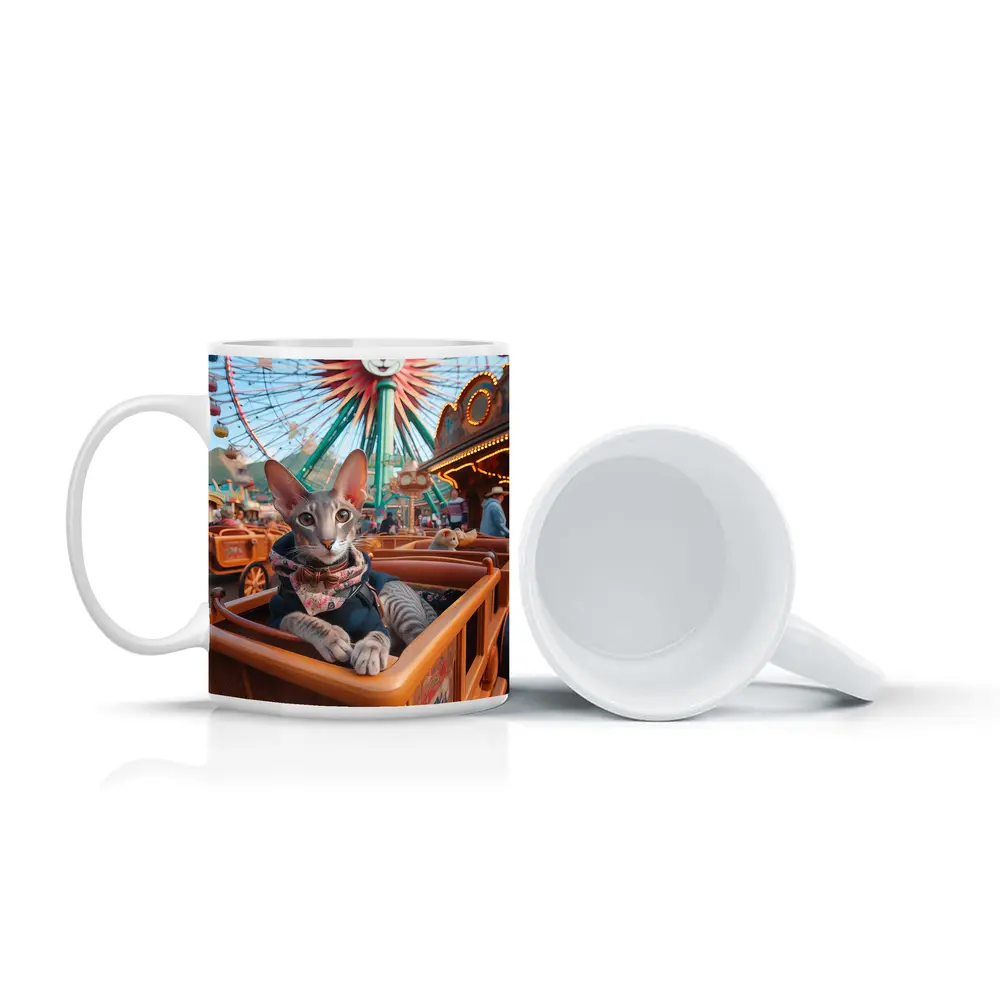 Oriental Shorthair Cat at Amusement Park – Mugs