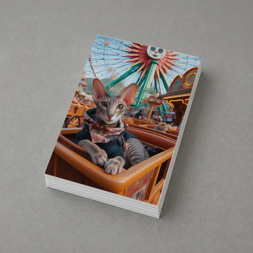 Oriental Shorthair Cat at Amusement Park – Postcards