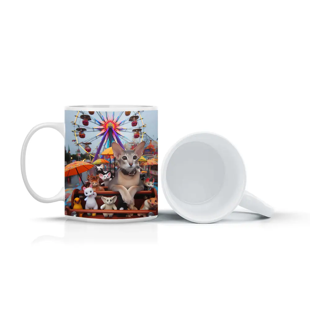 Abyssinian Cat Carnival Ferris Wheel Scene – Mugs