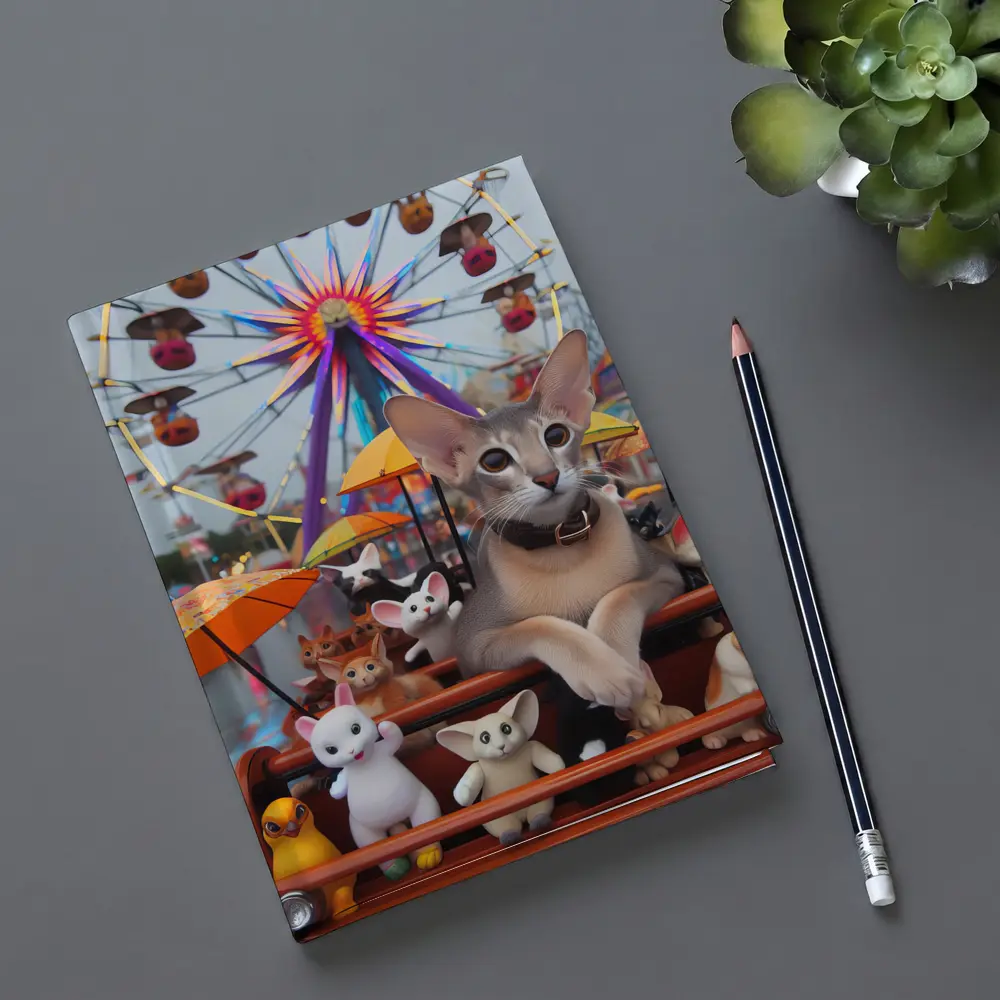 Abyssinian Cat Carnival Ferris Wheel Scene – Notebooks