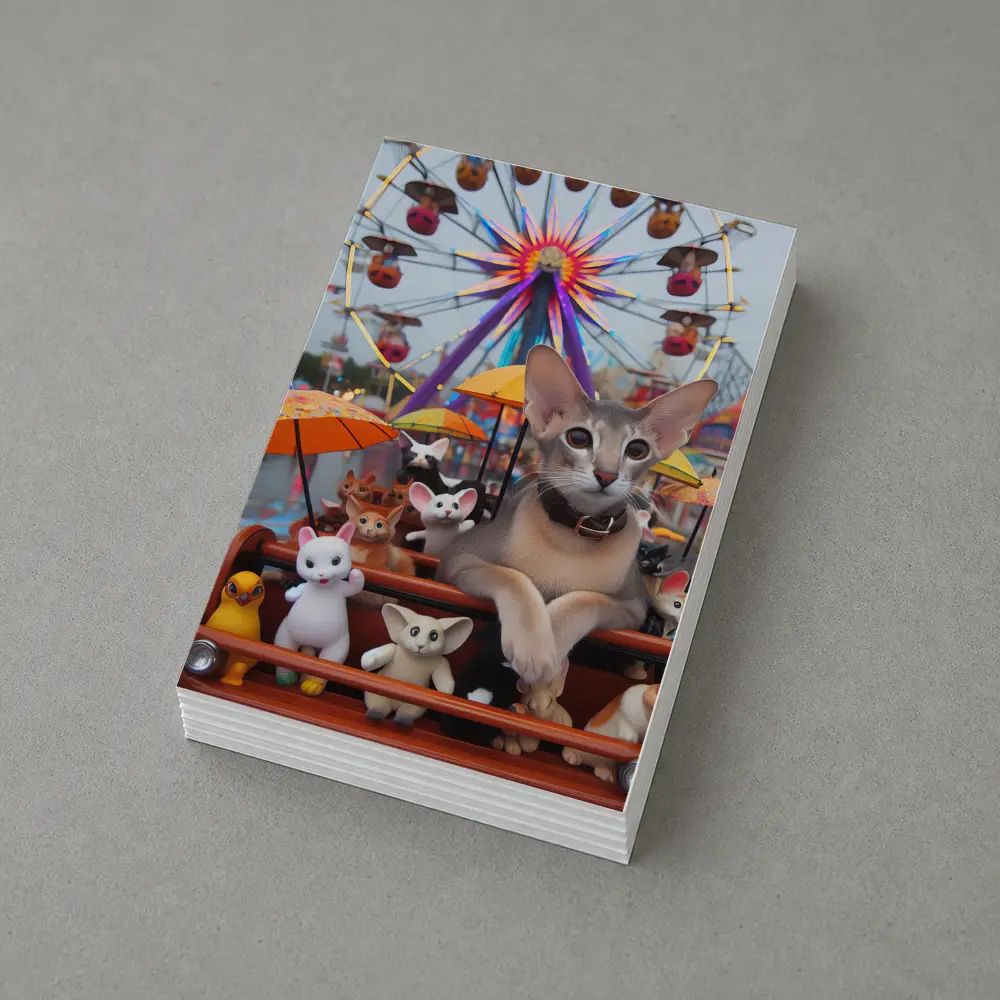 Abyssinian Cat Carnival Ferris Wheel Scene – Postcards