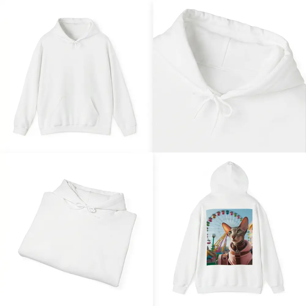 Oriental Shorthair Cat at Colorful Amusement Park – Hoodies