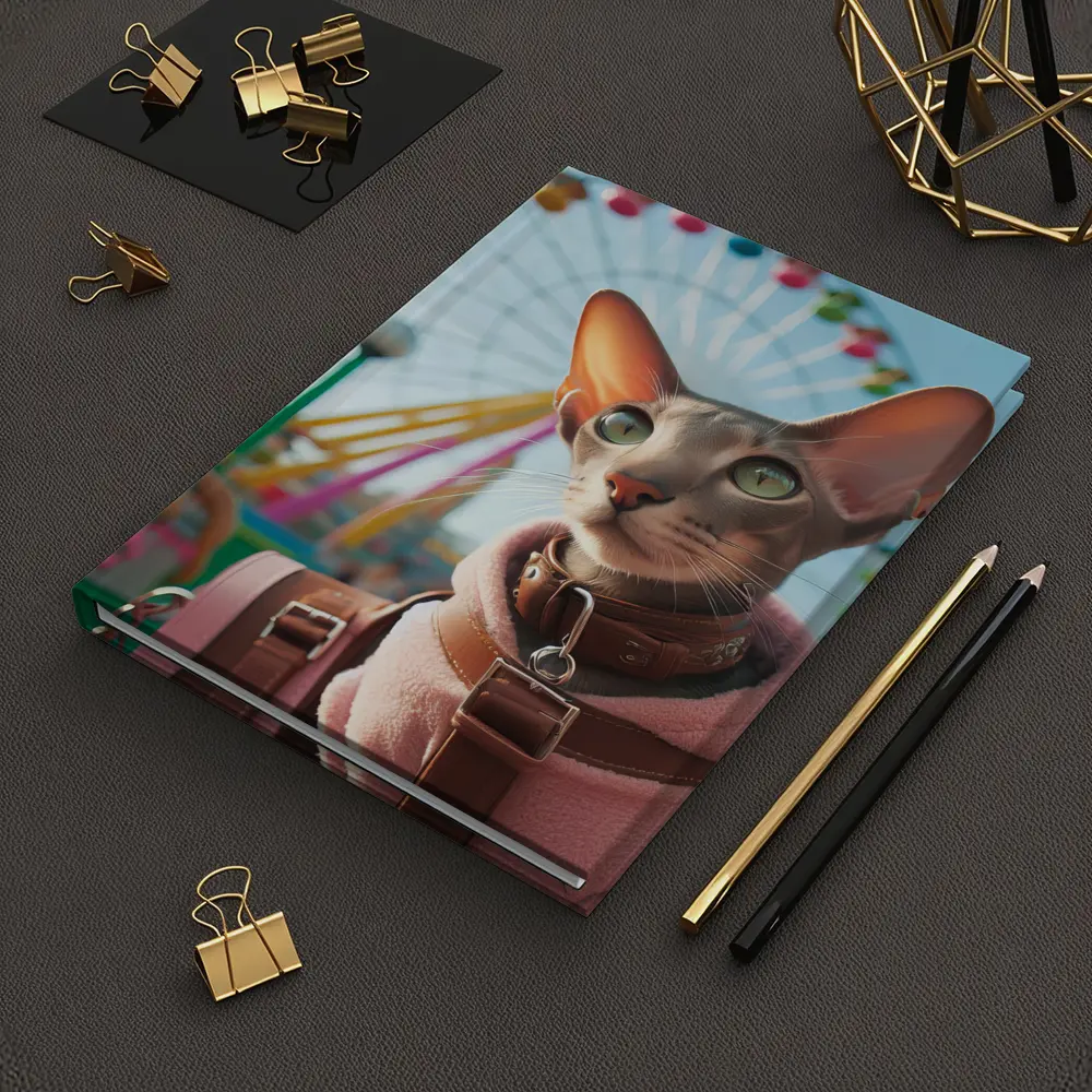 Oriental Shorthair Cat at Colorful Amusement Park – Notebooks