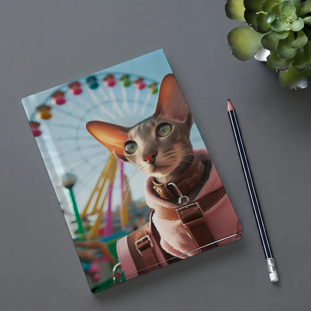 Oriental Shorthair Cat at Colorful Amusement Park – Notebooks