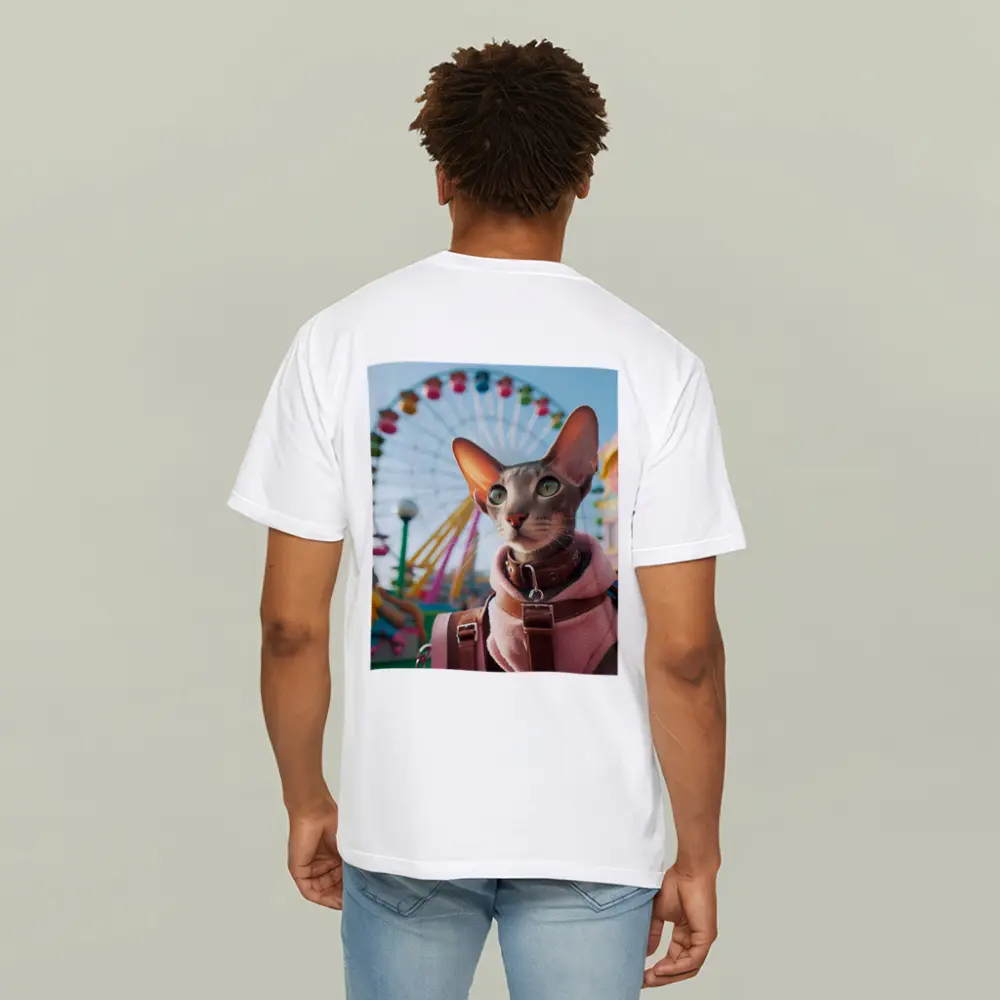 Oriental Shorthair Cat at Colorful Amusement Park – T-Shirts