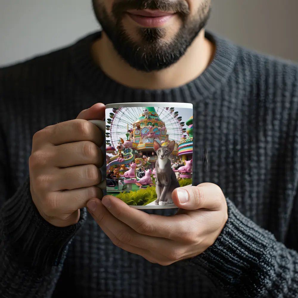 Oriental Shorthair Cat Colorful Amusement Park – Mugs