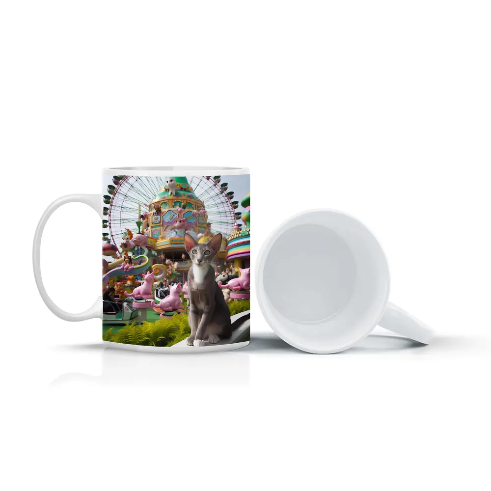 Oriental Shorthair Cat Colorful Amusement Park – Mugs