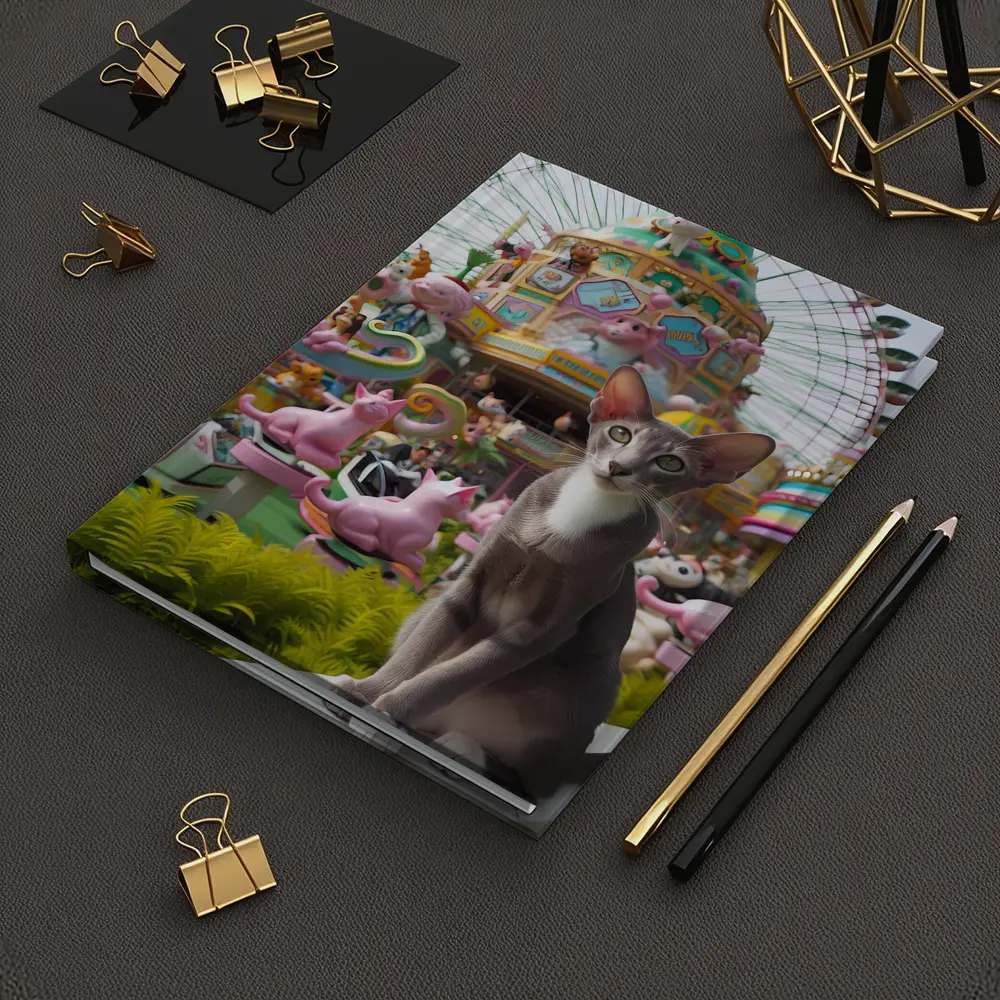 Oriental Shorthair Cat Colorful Amusement Park – Notebooks