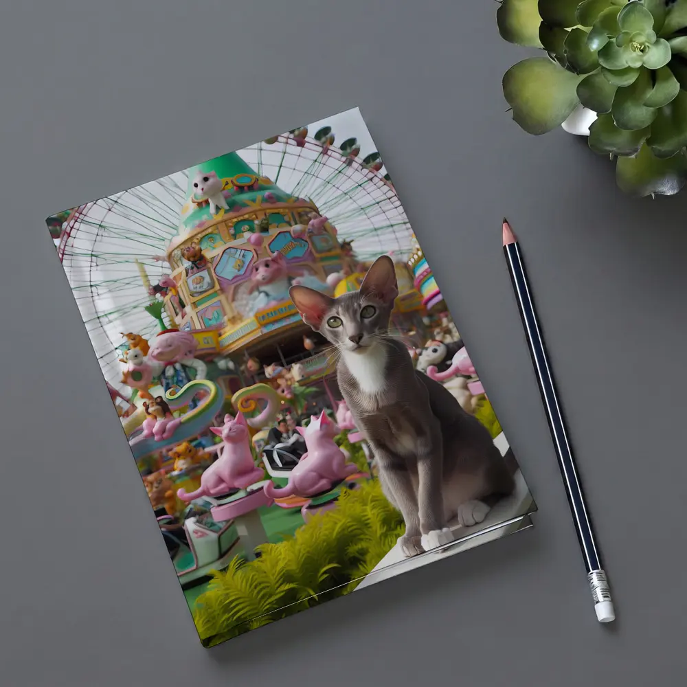 Oriental Shorthair Cat Colorful Amusement Park – Notebooks