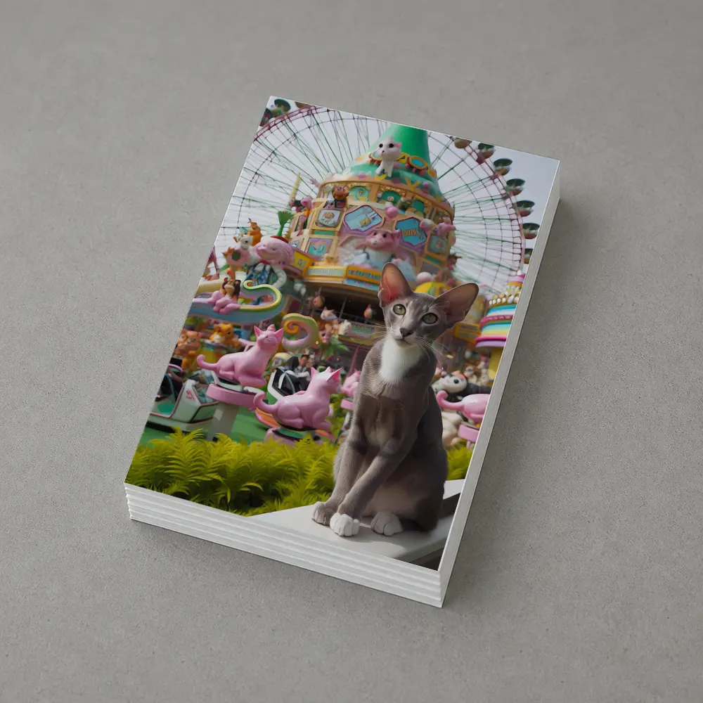 Oriental Shorthair Cat Colorful Amusement Park – Postcards
