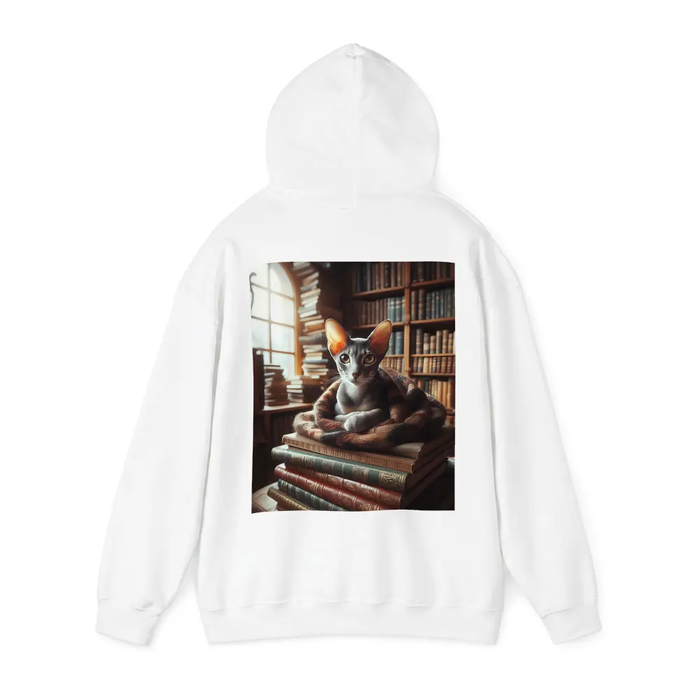 Oriental Shorthair Cat Resting On Books – Hoodies