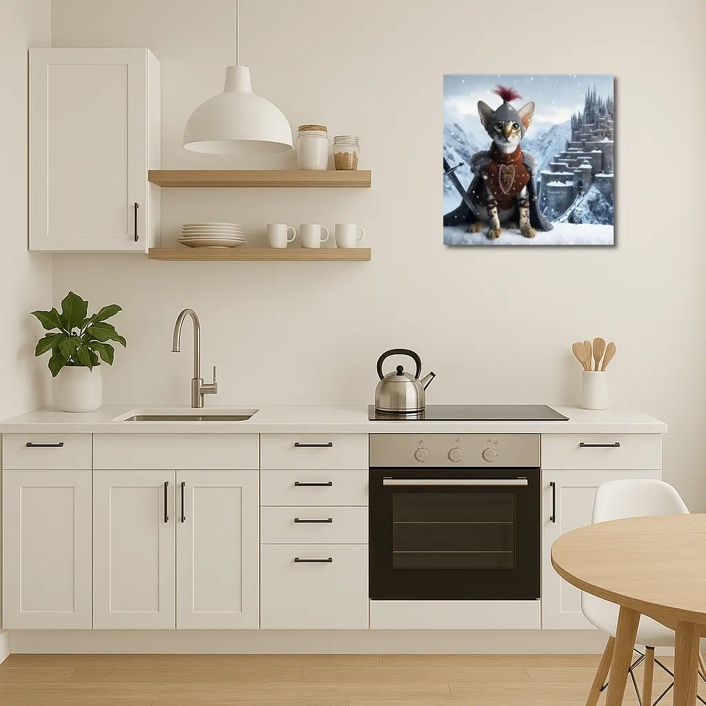 Oriental Shorthair Knight Cat Snow Castle – Wall Art