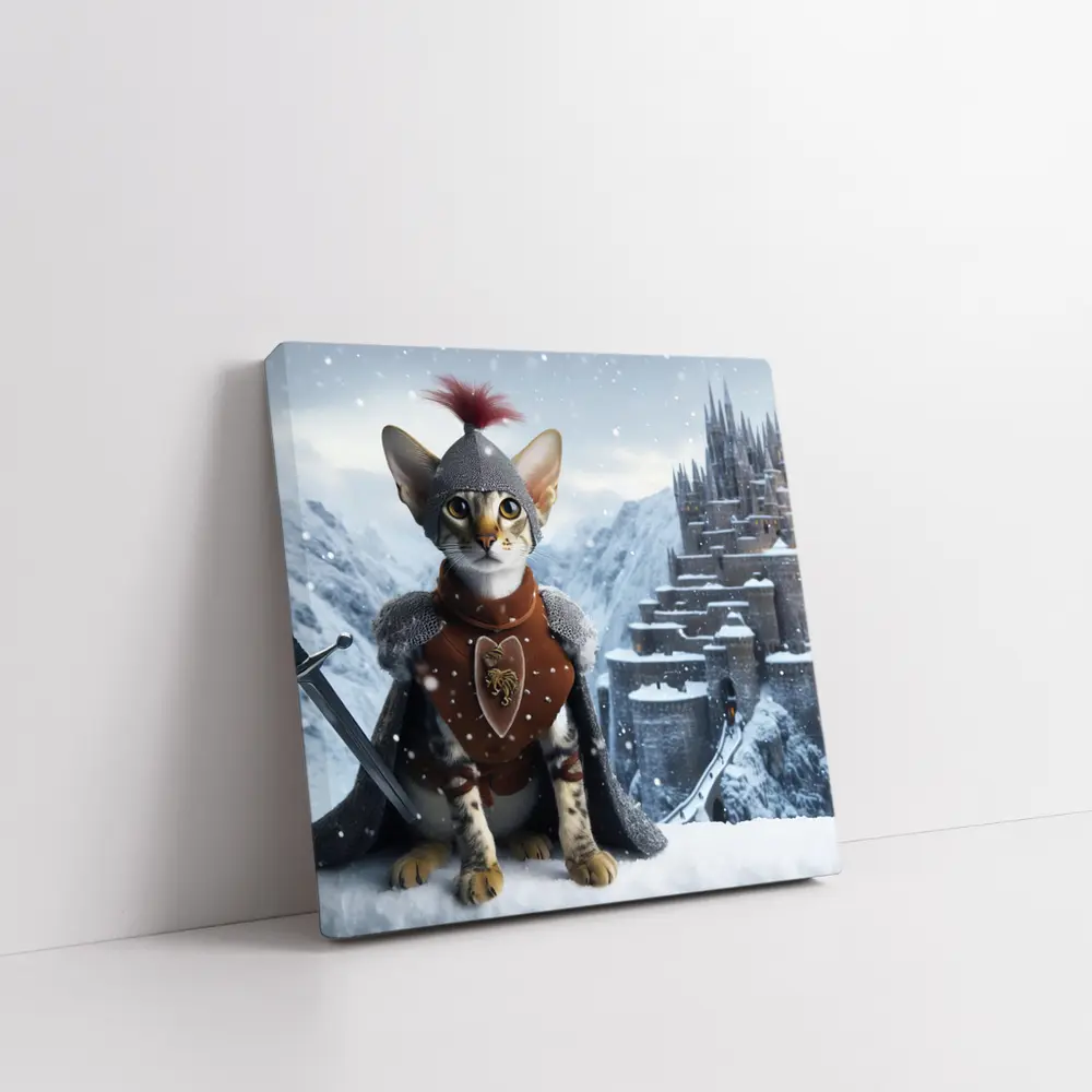 Oriental Shorthair Knight Cat Snow Castle – Wall Art
