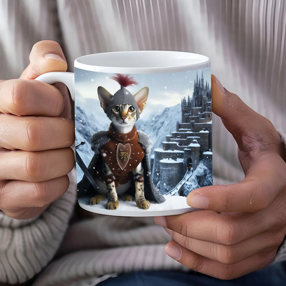 Oriental Shorthair Knight Cat Snow Castle – Mugs