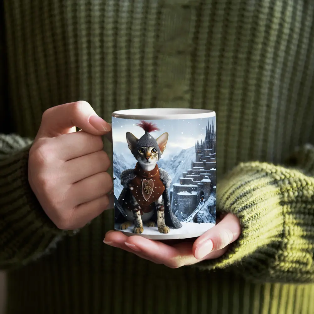 Oriental Shorthair Knight Cat Snow Castle – Mugs