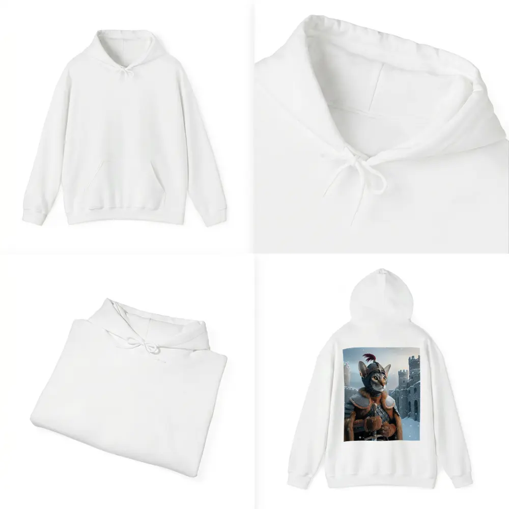 Abyssinian Cat Knight Snowy Castle Fantasy – Hoodies