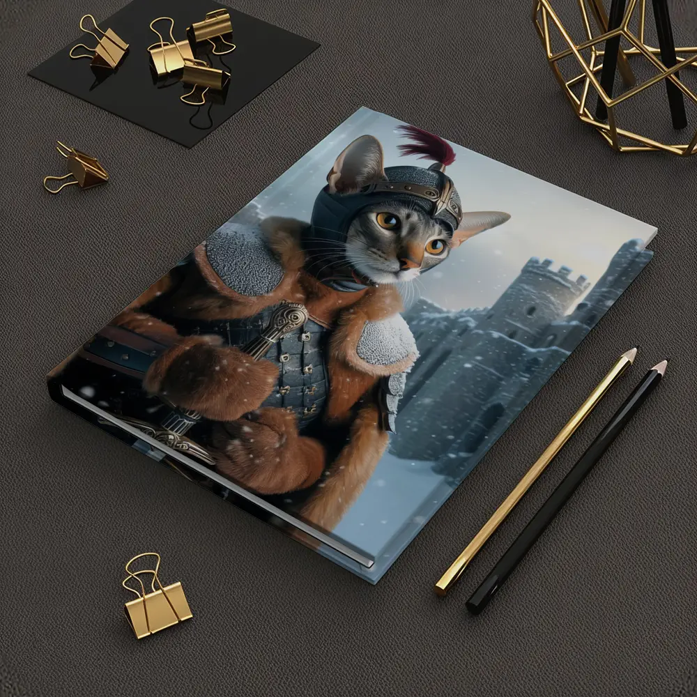 Abyssinian Cat Knight Snowy Castle Fantasy – Notebooks