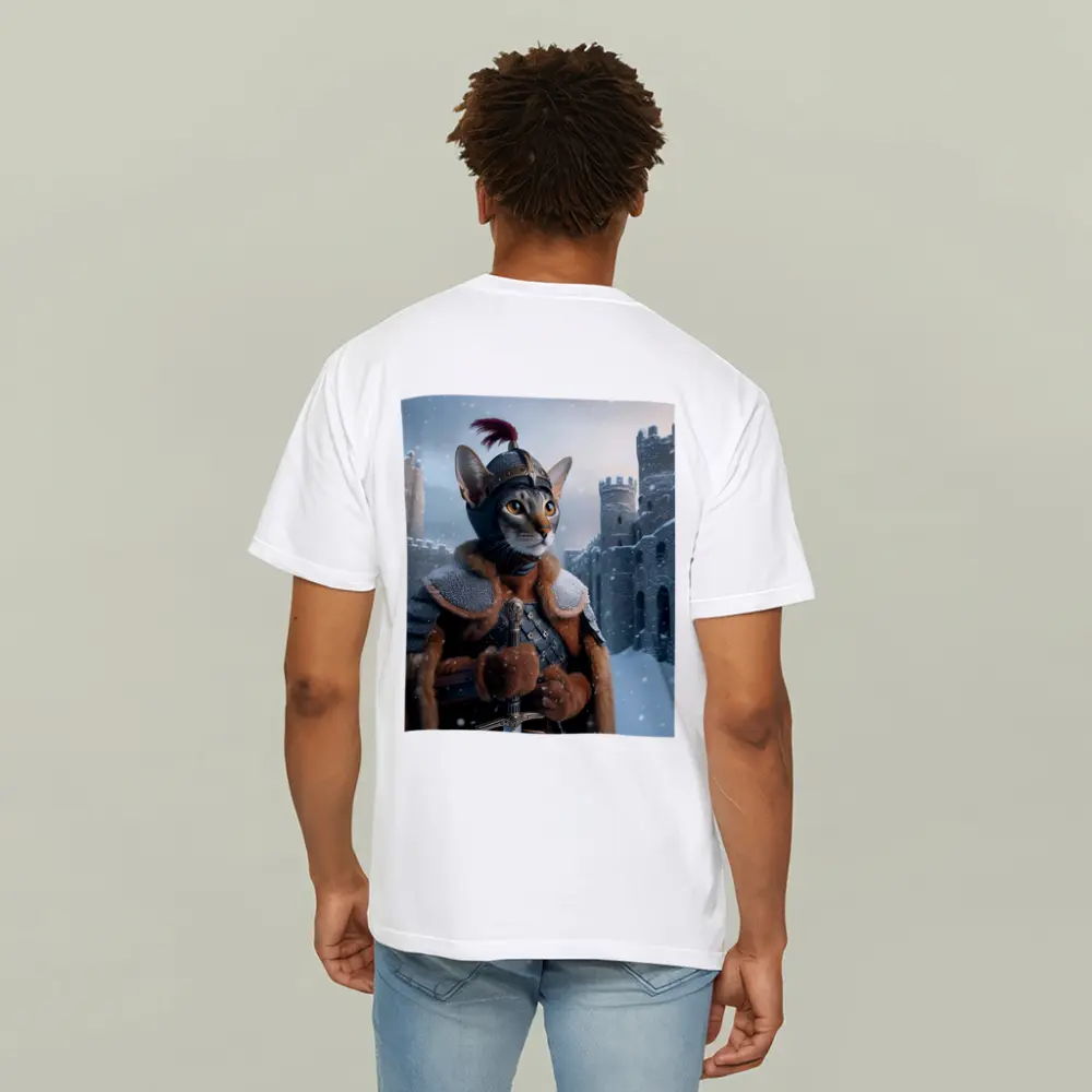 Abyssinian Cat Knight Snowy Castle Fantasy – T-Shirts