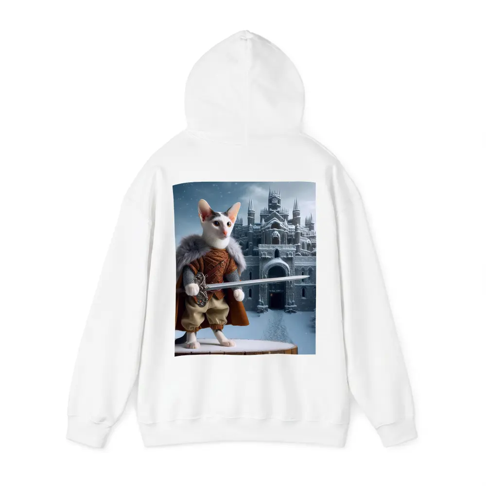 Medieval Warrior Cat Snowy Castle Fantasy – Hoodies
