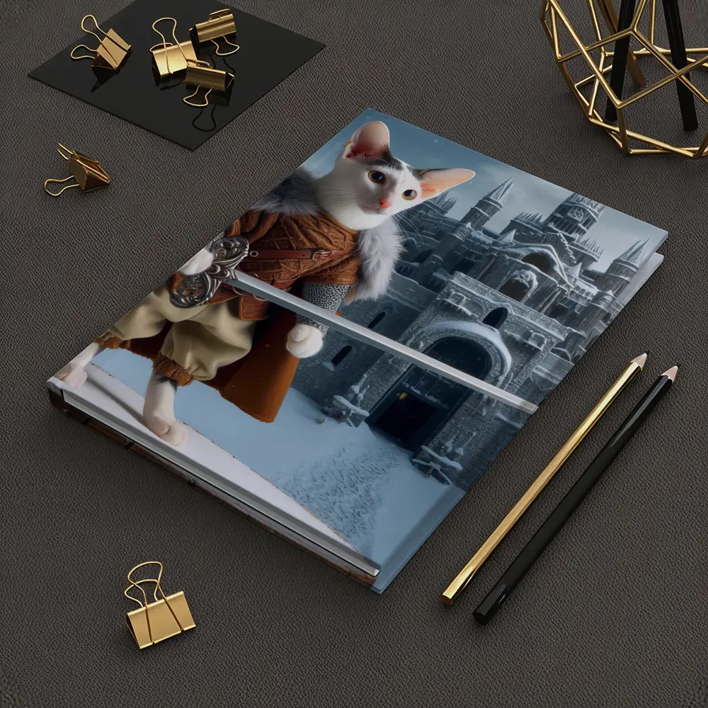 Medieval Warrior Cat Snowy Castle Fantasy – Notebooks