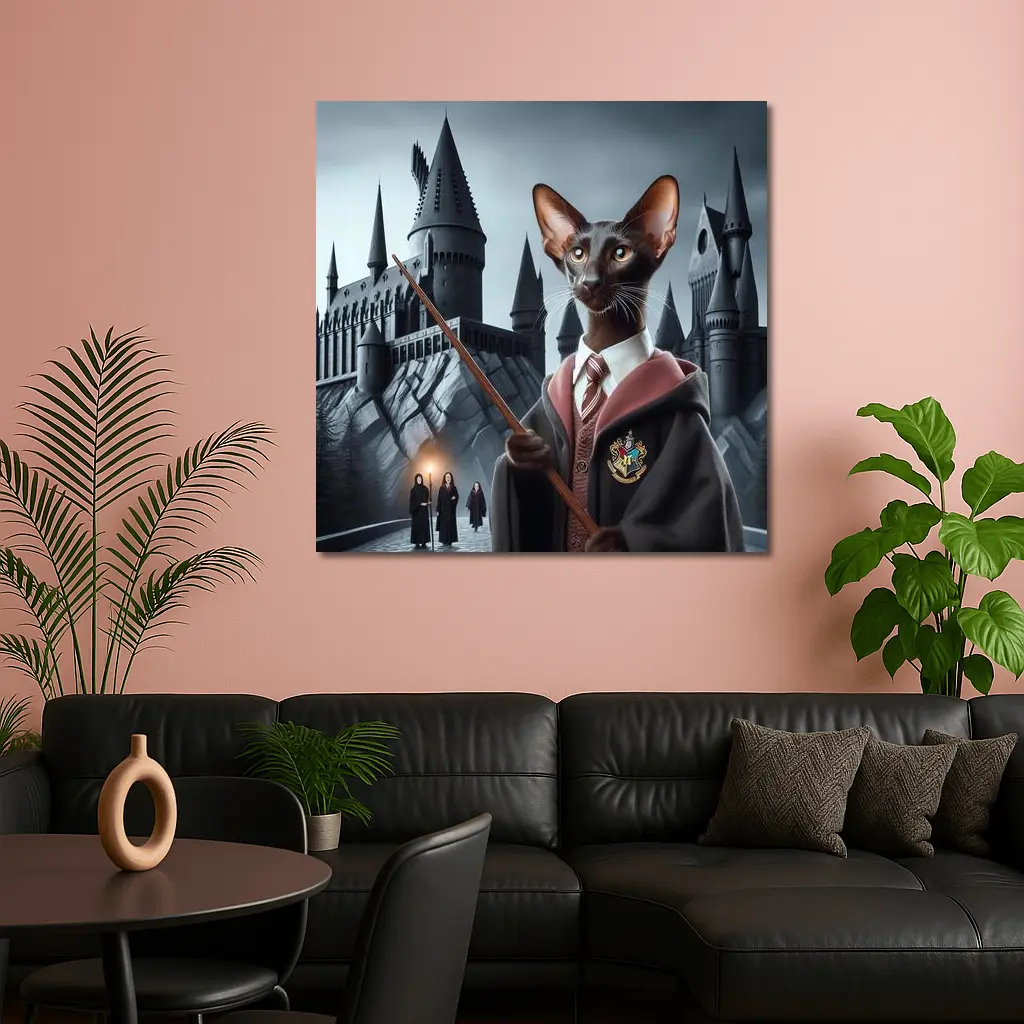 Oriental Shorthair Cat Wizard Castle Fantasy – Wall Art