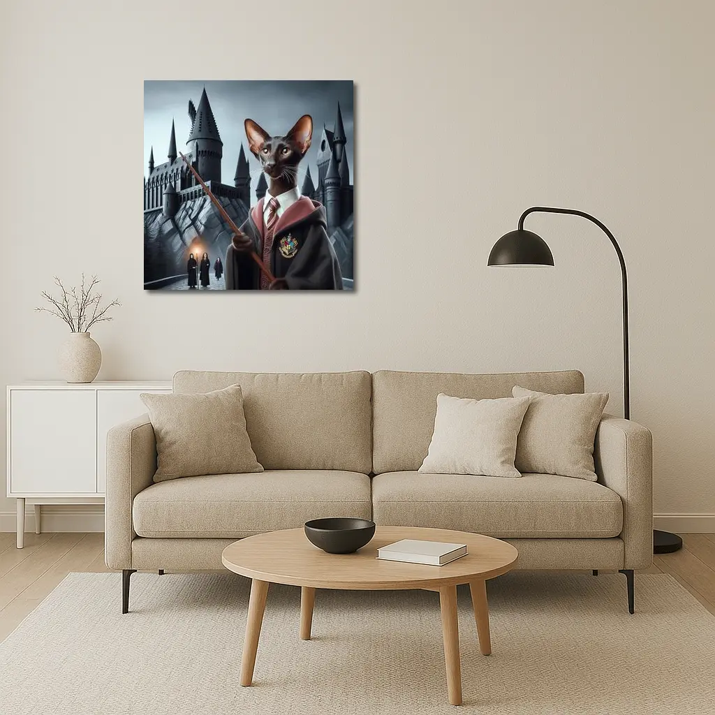 Oriental Shorthair Cat Wizard Castle Fantasy – Wall Art