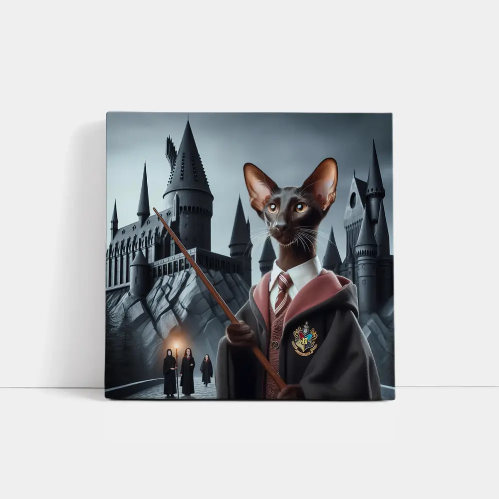 Oriental Shorthair Cat Wizard Castle Fantasy – Wall Art