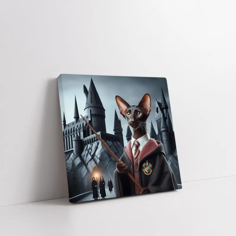 Oriental Shorthair Cat Wizard Castle Fantasy – Wall Art
