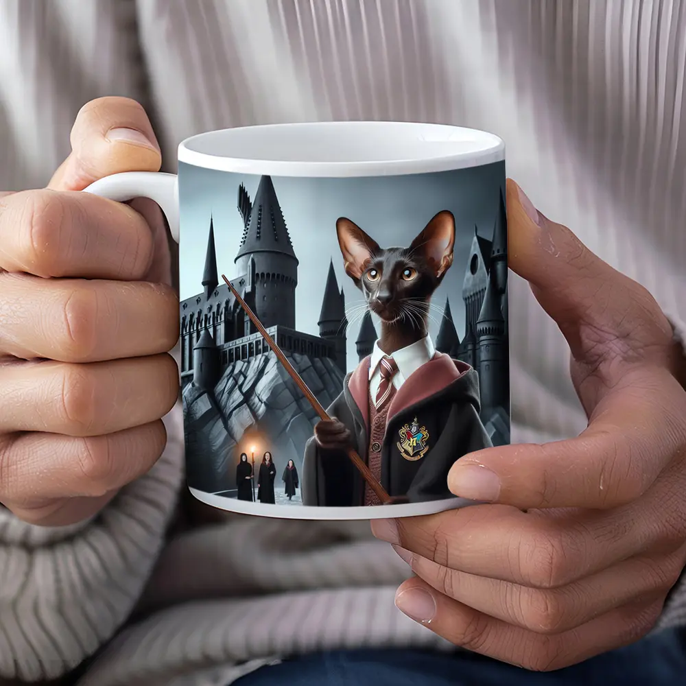 Oriental Shorthair Cat Wizard Castle Fantasy – Mugs